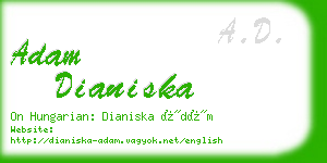 adam dianiska business card